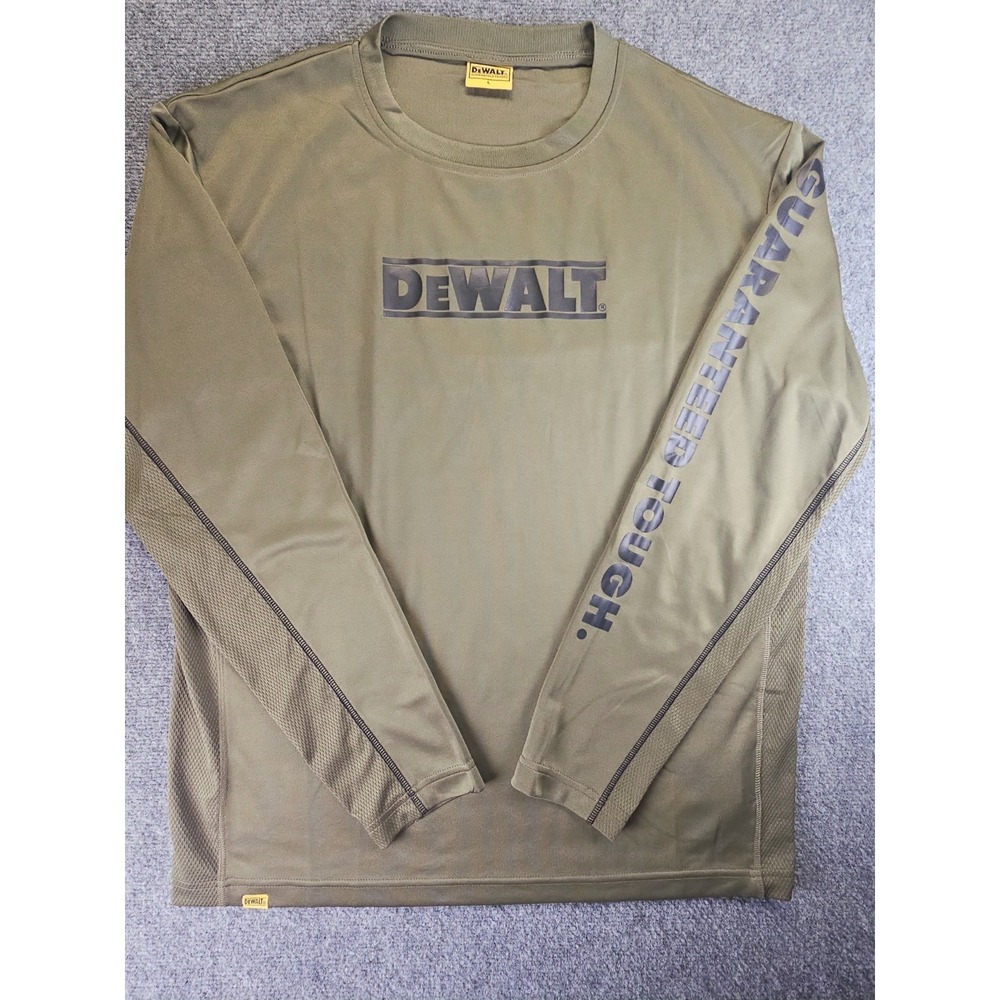 DEWALT Truro Mens Large Green Long Sleeve Performance Shirt Work Perfect 1674